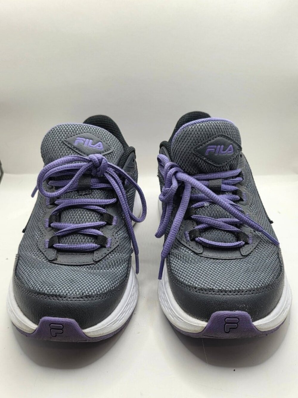 FILA Energized Women's Comfort Shoes Grey Purple Size 7 Lace-Up Trainers